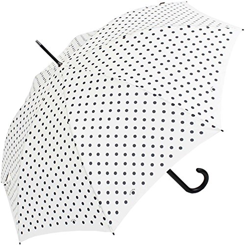 Knirps Stockschirm Damen Automatik Polka dots - White-Black von Knirps