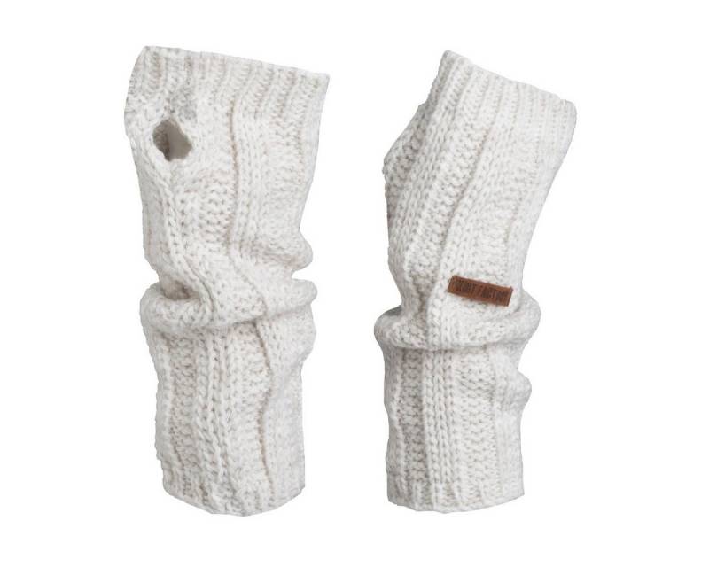 Knit Factory Armstulpen Nica Armstulpen Beige One Size Gestreift (Set, 1-St., Spar-Set) Strick accesoires Wohnen sale winter herbst deko mode Damen Herren von Knit Factory