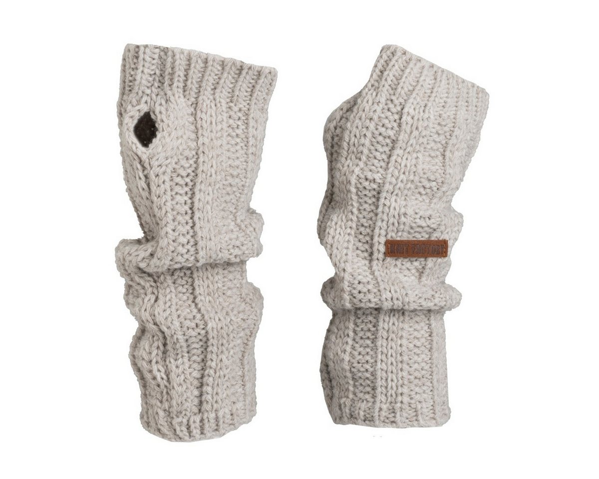 Knit Factory Armstulpen Nica Armstulpen Iced Clay One Size Gestreift (Set, 1-St., Spar-Set) Strick accesoires Wohnen sale winter herbst deko mode Damen Herren von Knit Factory