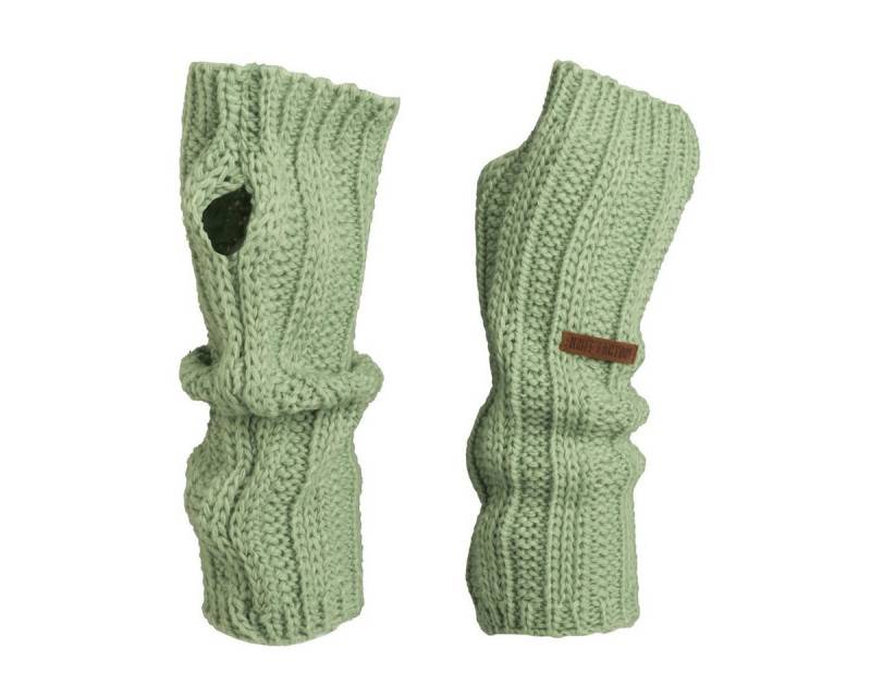Knit Factory Armstulpen Nica Armstulpen Sage Green One Size Gestreift (Set, 1-St., Spar-Set) Strick accesoires Wohnen sale winter herbst deko mode Damen Herren von Knit Factory