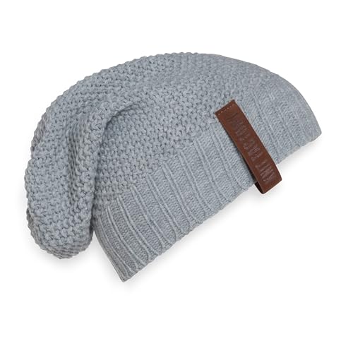 Knit Factory - Coco Mütze - Strickmütze für Damen und Herren - Slouch Beanie - Wintermütze mit Wolle - Hochwertige Qualität - Grau von KNIT FACTORY