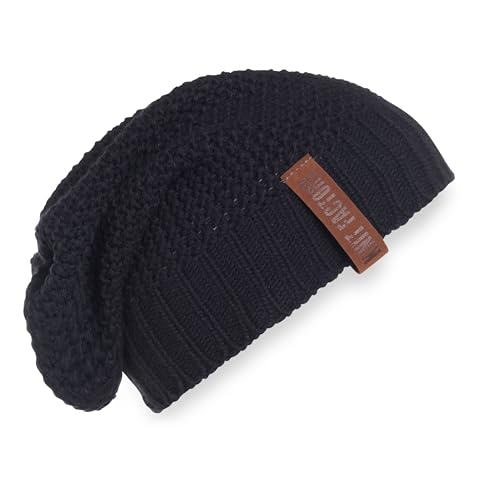 KNIT FACTORY - Coco Mütze - Strickmütze für Damen und Herren - Slouch Beanie - Wintermütze mit Wolle - Hochwertige Qualität - Navy von KNIT FACTORY