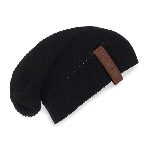 Knit Factory - Coco Mütze - Strickmütze für Damen und Herren - Slouch Beanie - Wintermütze mit Wolle - Hochwertige Qualität - Schwarz von KNIT FACTORY