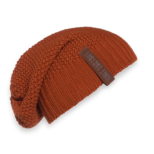 Knit Factory - Coco Mütze - Strickmütze für Damen und Herren - Slouch Beanie - Wintermütze mit Wolle - Hochwertige Qualität - Terra von KNIT FACTORY