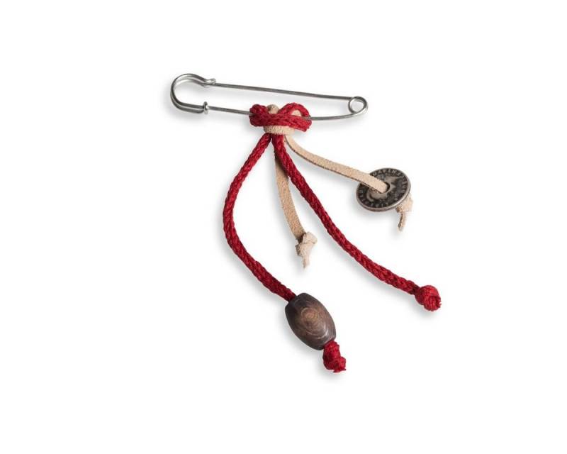Knit Factory Brosche Zubehör 7x1 cm Rot (1-tlg), brosche Anstecker von Knit Factory