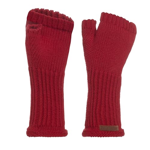 KNIT FACTORY - Cleo Handstulpen - Fingerlose Handschuhe - Gestrickte Handschuhe für Winter - Damen Handstulpen aus Wolle - Hochwertige Qualität - Bordeaux von KNIT FACTORY