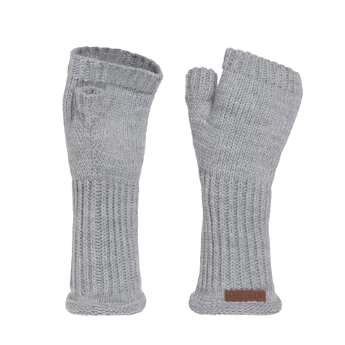 KNIT FACTORY - Cleo Handstulpen - Fingerlose Handschuhe - Gestrickte Handschuhe für Winter - Damen Handstulpen aus Wolle - Hochwertige Qualität - Grau von KNIT FACTORY