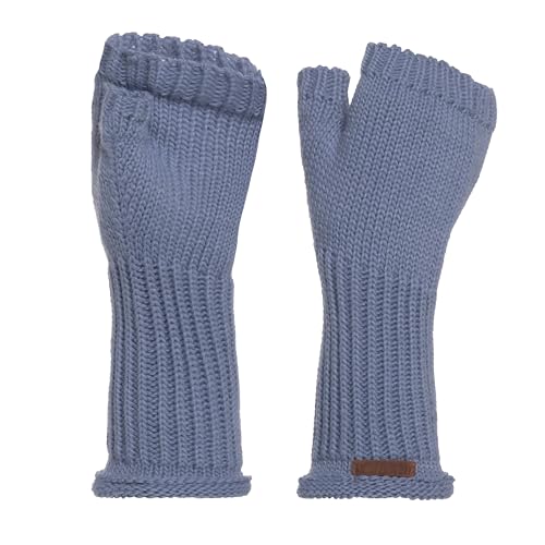 Knit Factory - Cleo Handstulpen - Fingerlose Handschuhe - Gestrickte Handschuhe für Winter - Damen Handstulpen aus Wolle - Hochwertige Qualität - Indigo von KNIT FACTORY