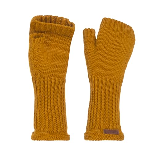 KNIT FACTORY - Cleo Handstulpen - Fingerlose Handschuhe - Gestrickte Handschuhe für Winter - Damen Handstulpen aus Wolle - Hochwertige Qualität - Ocker von KNIT FACTORY