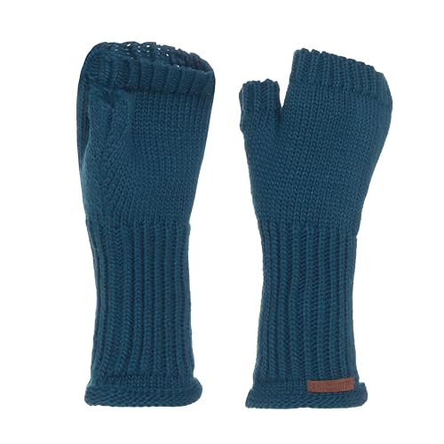 KNIT FACTORY - Cleo Handstulpen - Fingerlose Handschuhe - Gestrickte Handschuhe für Winter - Damen Handstulpen aus Wolle - Hochwertige Qualität - Petrol von KNIT FACTORY