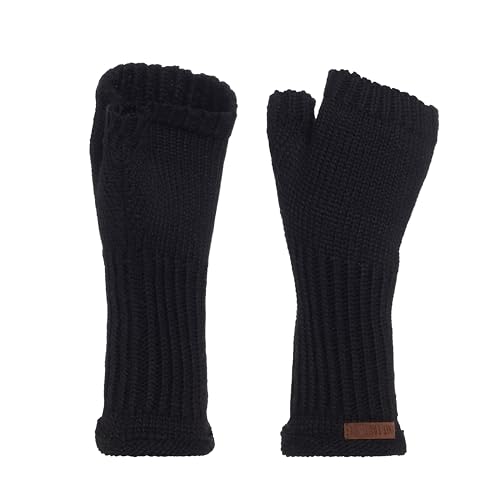 Knit Factory - Cleo Handstulpen - Fingerlose Handschuhe - Gestrickte Handschuhe für Winter - Damen Handstulpen aus Wolle - Hochwertige Qualität - Schwarz von KNIT FACTORY