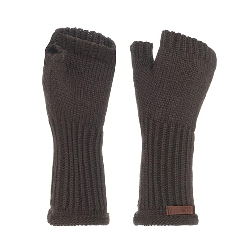 KNIT FACTORY - Cleo Handstulpen - Fingerlose Handschuhe - Gestrickte Handschuhe für Winter - Damen Handstulpen aus Wolle - Hochwertige Qualität - Taupe von KNIT FACTORY