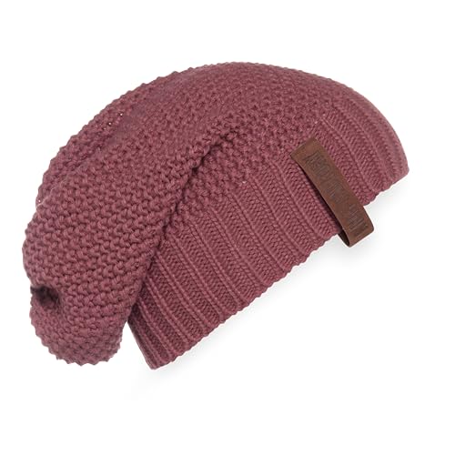 Knit Factory - Coco Mütze - Strickmütze für Damen und Herren - Slouch Beanie - Wintermütze mit Wolle - Hochwertige Qualität - Stone Red von KNIT FACTORY