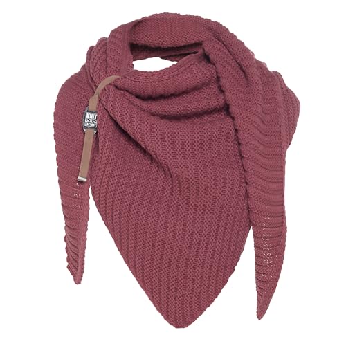 Knit Factory - Demy Dreiecksschal - Damen Strickschal mit Wolle - Winterschal - Herbst & Winter - Winter Dreieckstuch - Tuch Schal für Winter - Hochwertige Qualität - 190x85 - Stone Red von KNIT FACTORY