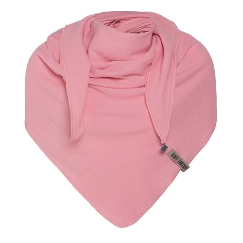 Knit Factory - Liv Dreieckstuch - Tuch Schal für Damen - Weiches Musselintuch - Für Frühling und Sommer - 100% Bio-Baumwolle - Rosa von KNIT FACTORY