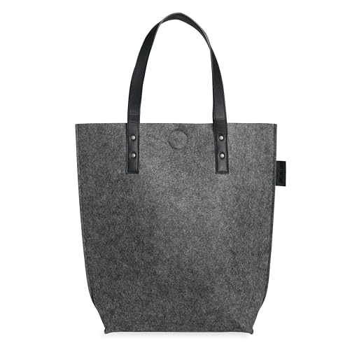 Knit Factory - Gwen Handtasche - Stylische Shopper Tasche für Damen - aus Dicken Filz - 40x40 cm - Hochwertige Qualität - Anthrazit von KNIT FACTORY