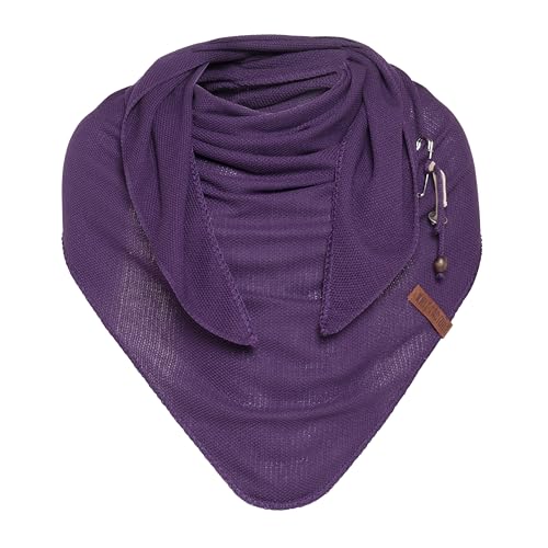 Knit Factory - Lola Dreieckstuch - Fein Gestrickter Damen Schal - Tuch Schal - Für Frühling und Sommer - Baumwollmix - Purple - 190x85 cm von KNIT FACTORY