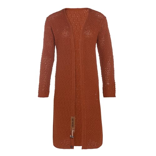 KNIT FACTORY - Luna Lange Strickjacke - Damen Strickjacke mit Wolle - Cardigan mit Hochwertige Qualität - Grobstrickjacke für Damen - Terra - 36/38 von KNIT FACTORY