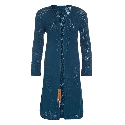 KNIT FACTORY - Luna Lange Strickjacke - Damen Strickjacke mit Wolle - Cardigan mit Hochwertige Qualität - Grobstrickjacke für Damen - Petrol - 36/38 von KNIT FACTORY