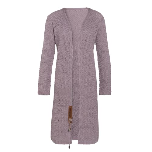 Knit Factory - Luna Lange Strickjacke - Damen Strickjacke mit Wolle - Cardigan mit Hochwertige Qualität - Grobstrickjacke für Damen - Mauve - 36/38 von KNIT FACTORY