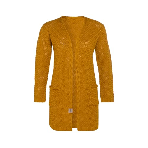 Knit Factory - Luna Strickjacke - Mittellange Damen Strickjacken mit Taschen - Cardigan mit Wolle - Grobstrickjacke - Hochwertige Qualität - Ocker - 40/42 von KNIT FACTORY