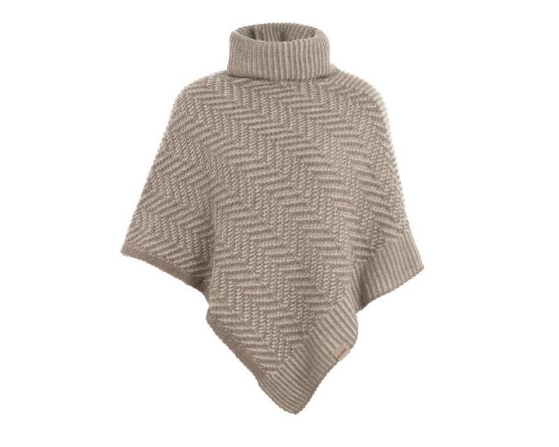 Knit Factory Poncho Amber Gestrickter Poncho Marron/Iced Clay (1-St) Strick Poncho für Frauen von Knit Factory