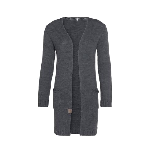 KNIT FACTORY - Ruby Strickjacke - Lange Damen Strickjacke mit Taschen - Cardigan mit Wolle und Alpaka-Wolle - Hochwertige Qualität - Anthrazit - 40/42 von KNIT FACTORY