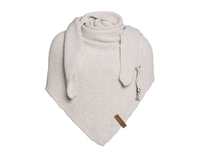 Knit Factory Schal Coco Dreiecksschals 190x85 cm Glatt Beige, (1-St), Schal Strickschal Umhängetuch Tuch Strickware von Knit Factory