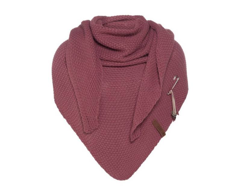 Knit Factory Schal Coco Dreiecksschals 190x85 cm Glatt Rot, (1-St), Schal Strickschal Umhängetuch Tuch Strickware von Knit Factory