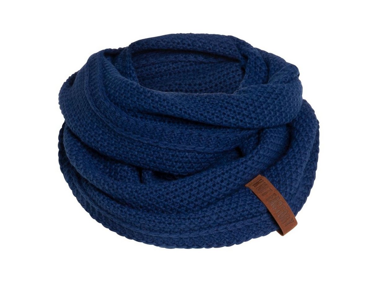 Knit Factory Schal Coco Schals One Size Glatt Dunkelblau, (1-St), Schal Strickschal Umhängetuch Tuch Strickware von Knit Factory