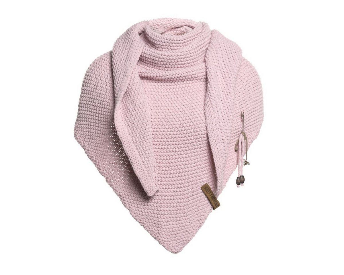 Knit Factory Schal Coco Dreiecksschals 190x85 cm Glatt Rosa, (1-St), Schal Strickschal Umhängetuch Tuch Strickware von Knit Factory