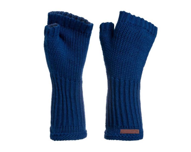 Knit Factory Strickhandschuhe Cleo Handschuhe One Size Glatt Dunkelblau (1-St) Handschuhe Handstulpen Handschuhe ihne Finger von Knit Factory