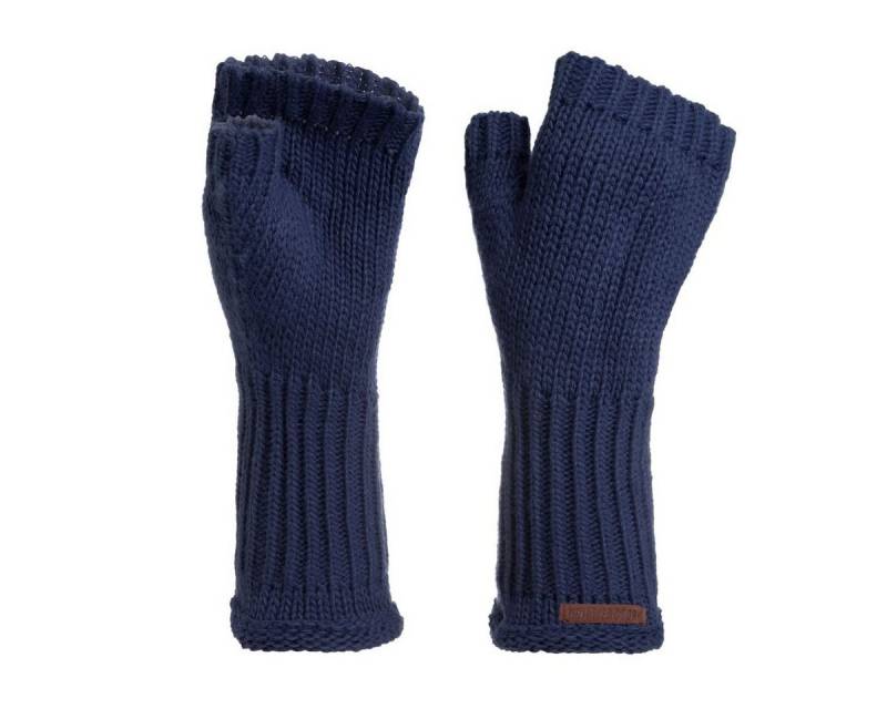 Knit Factory Strickhandschuhe Cleo Handschuhe One Size Glatt Dunkelblau (1-St) Handschuhe Handstulpen Handschuhe ihne Finger von Knit Factory