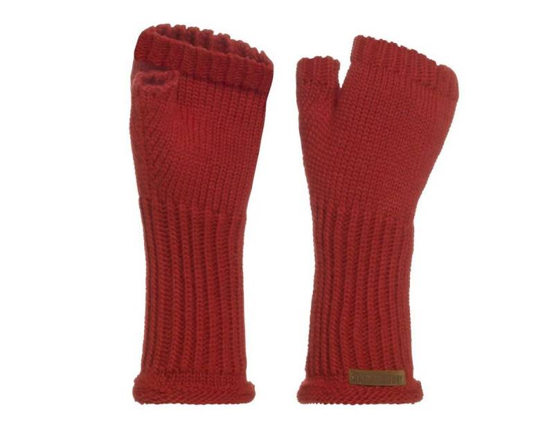 Knit Factory Strickhandschuhe Cleo Handschuhe One Size Glatt Rot (1-St) Handschuhe Handstulpen Handschuhe ihne Finger von Knit Factory