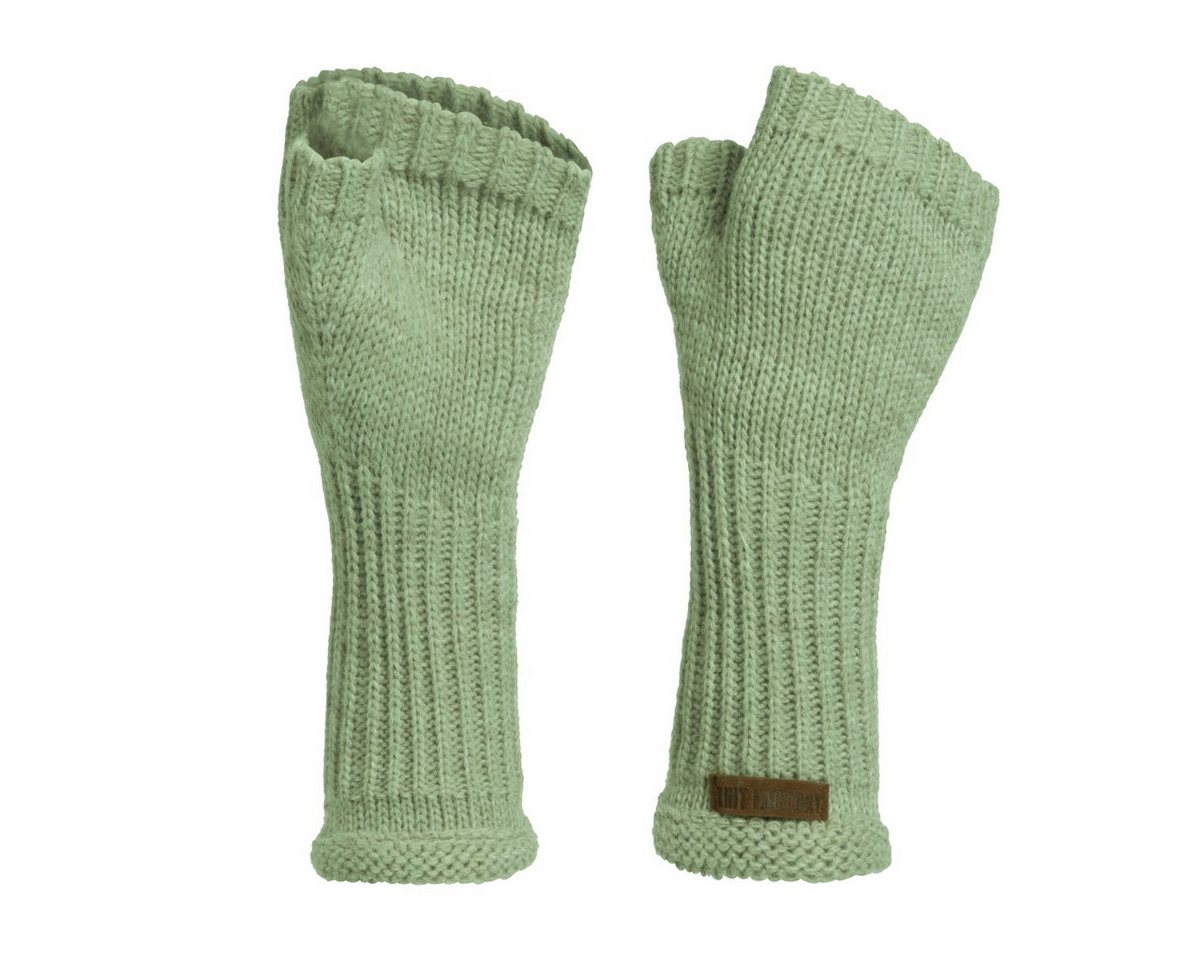 Knit Factory Strickhandschuhe Cleo Handstulpen Sage Green One Size (Set, 1-St., Spar-Set) Strick accesoires Wohnen sale winter herbst deko mode Damen Herren von Knit Factory