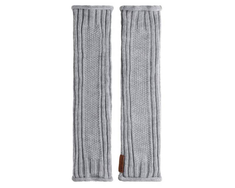 Knit Factory Strickhandschuhe Kick Stulpen Grau (1-St) Handschuh Handstulpen Handschuhe ohne Finger von Knit Factory