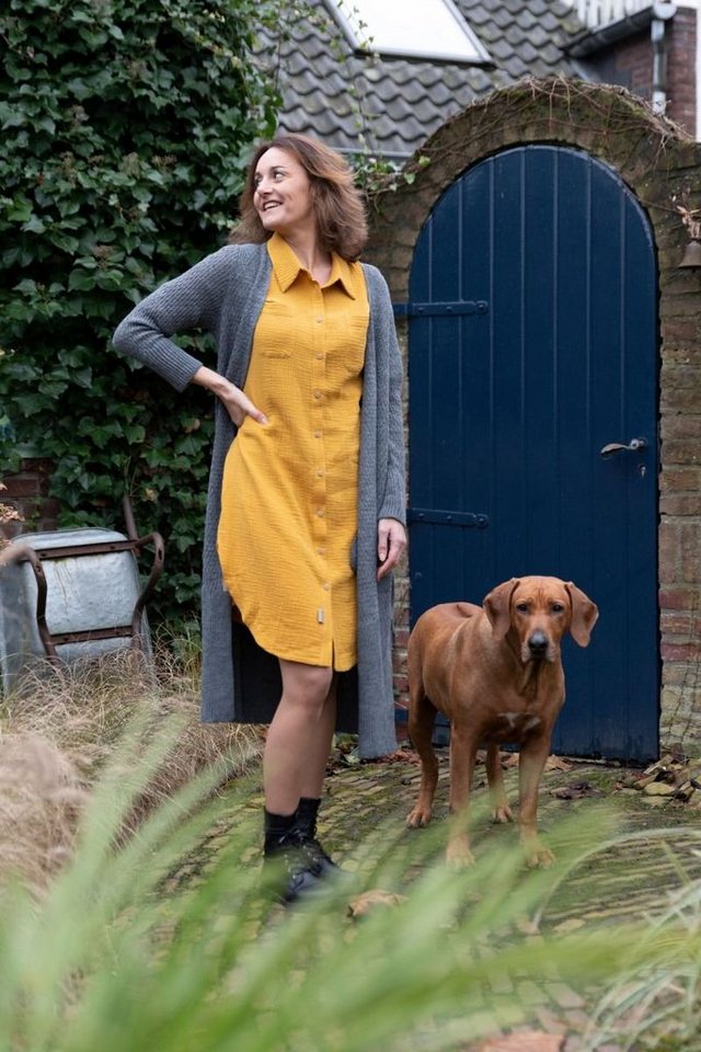 Knit Factory Strickkleid Kim Kleider L Glatt Gelb Kleid Strickkleid Sommer Kleid von Knit Factory