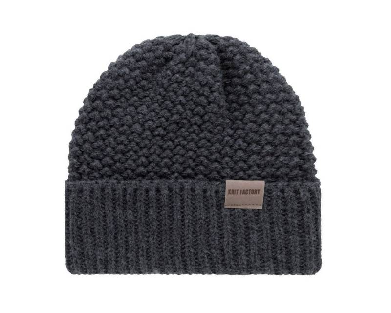 Knit Factory Strickmütze Carry Mütze Anthrazit (1-St) Mütze Strickmütze Wollmütze unifarbend von Knit Factory