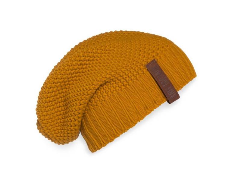 Knit Factory Strickmütze Coco Mützen One Size Glatt Gelb (1-St) Mütze Strickmütze Kopfbedeckung Hut Wollmütze von Knit Factory