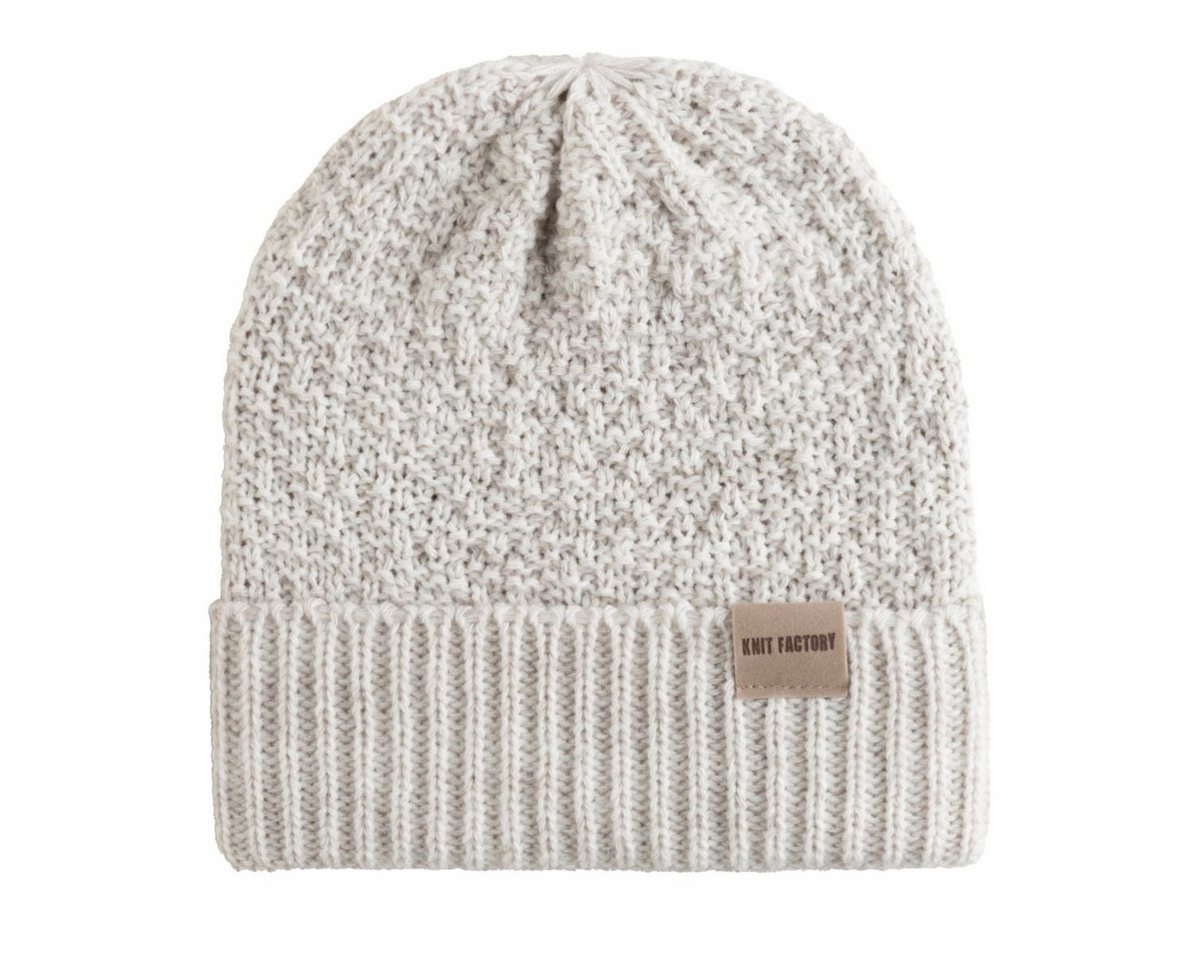 Knit Factory Strickmütze Haze Mütze Beige (1-St) Mütze Strickmütze Wollmütze unifarbend von Knit Factory