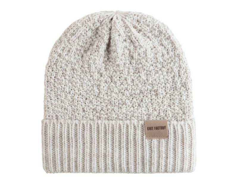 Knit Factory Strickmütze Haze Mütze Beige (1-St) Mütze Strickmütze Wollmütze unifarbend von Knit Factory
