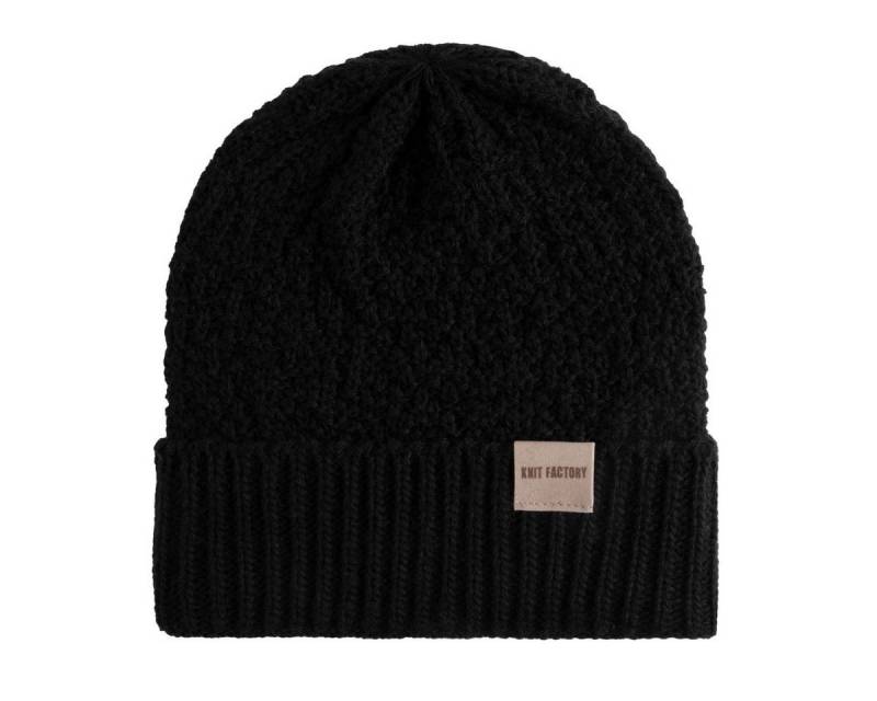 Knit Factory Strickmütze Haze Mütze Schwarz (1-St) Mütze Strickmütze Wollmütze unifarbend von Knit Factory
