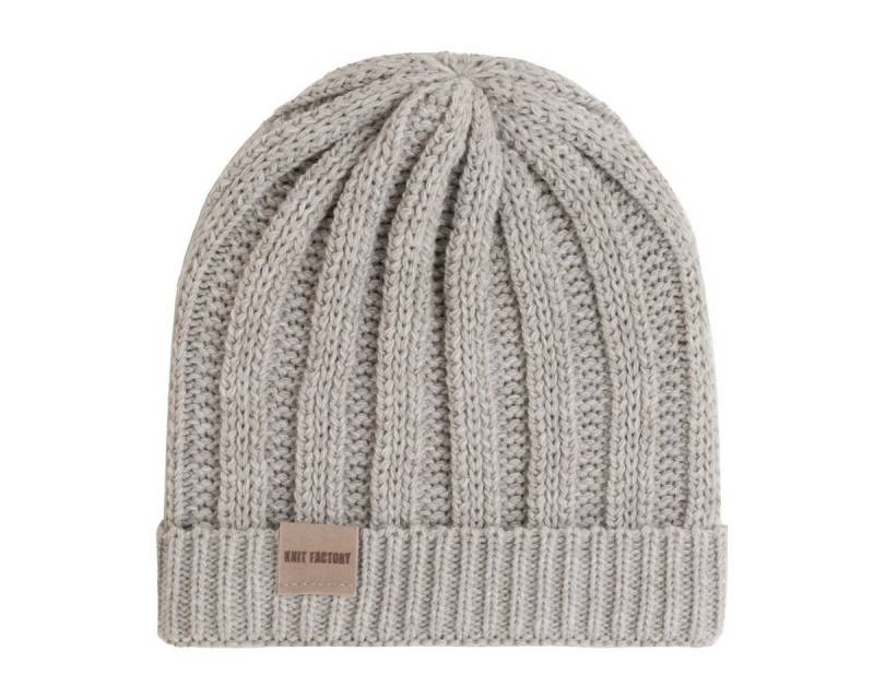 Knit Factory Strickmütze Nica Mütze Iced Clay One Size Gestreift (Set, 1-St., Spar-Set) mütze damen jungen herren set winter herbst beanie Strick sale warm von Knit Factory