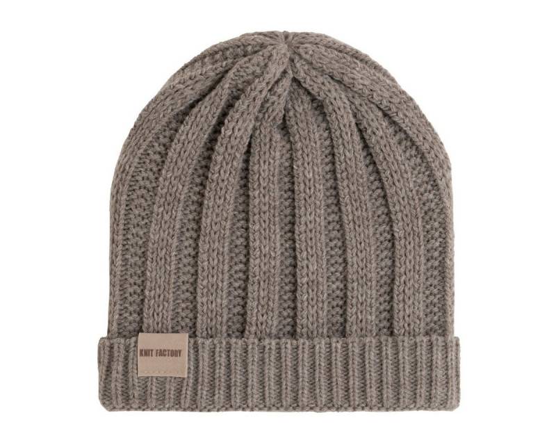 Knit Factory Strickmütze Nica Mütze Marron One Size Gestreift (Set, 1-St., Spar-Set) mütze damen jungen herren set winter herbst beanie Strick sale warm von Knit Factory