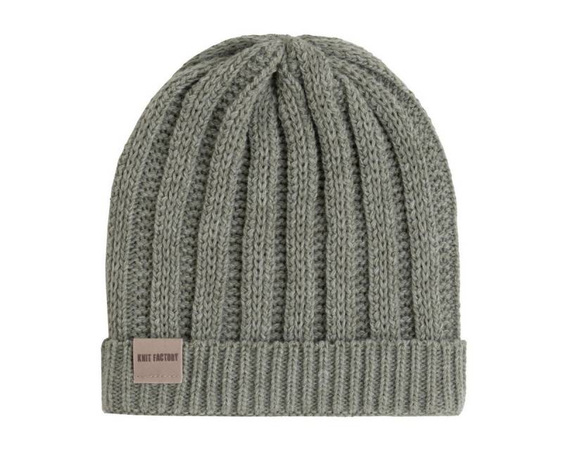 Knit Factory Strickmütze Nica Mütze Urban Green One Size Gestreift (Set, 1-St., Spar-Set) mütze damen jungen herren set winter herbst beanie Strick sale warm von Knit Factory