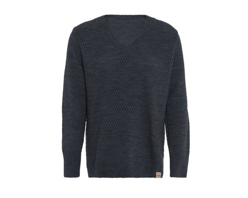 Knit Factory Strickpullover Ilse Strickpullover V-Ausschnitt Anthrazit 36/38 (1-tlg) von Knit Factory