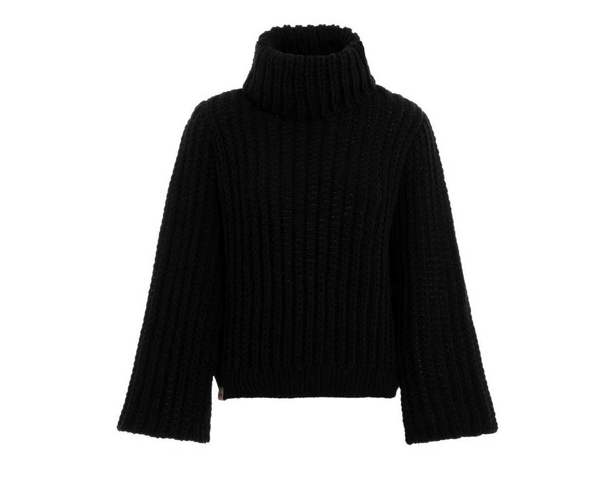 Knit Factory Strickpullover Kris Rollkragen Strickpullover Schwarz 40/42 Gestreift (Set, 1-tlg., Spar-Set) damen pullover strickpullover lang oversize sale Strick Winter herbst von Knit Factory