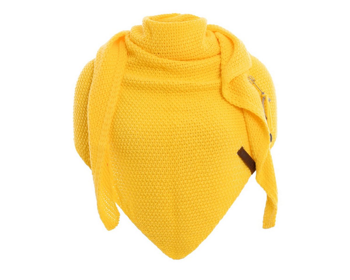 Knit Factory Strickschal Coco Dreiecksschal Canario Yellow 190x85 cm, (Set, 1-St. Spar-Set), Schal Damen Herren set loop tücher schals winter Strick Mode herbst von Knit Factory