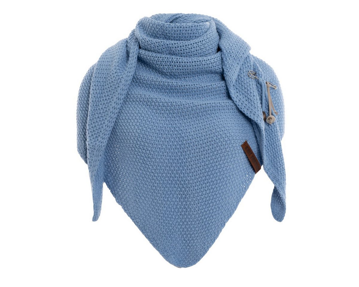 Knit Factory Strickschal Coco Dreiecksschal Crystal Blue 190x85 cm, (Set, 1-St. Spar-Set), Schal Damen Herren set loop tücher schals winter Strick Mode herbst von Knit Factory