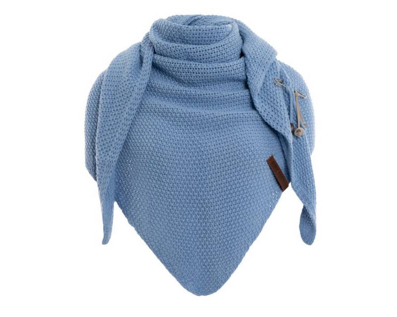 Knit Factory Strickschal Coco Dreiecksschal Crystal Blue 190x85 cm, (Set, 1-St. Spar-Set), Schal Damen Herren set loop tücher schals winter Strick Mode herbst von Knit Factory